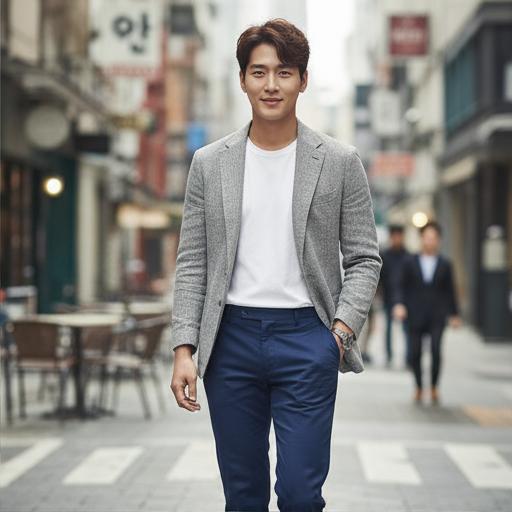 네이비 팬츠: 세련된 주말 데이트 스타일