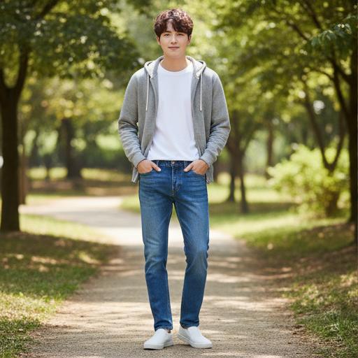 베이직 흰 티셔츠와 청바지: 캐주얼 데일리룩