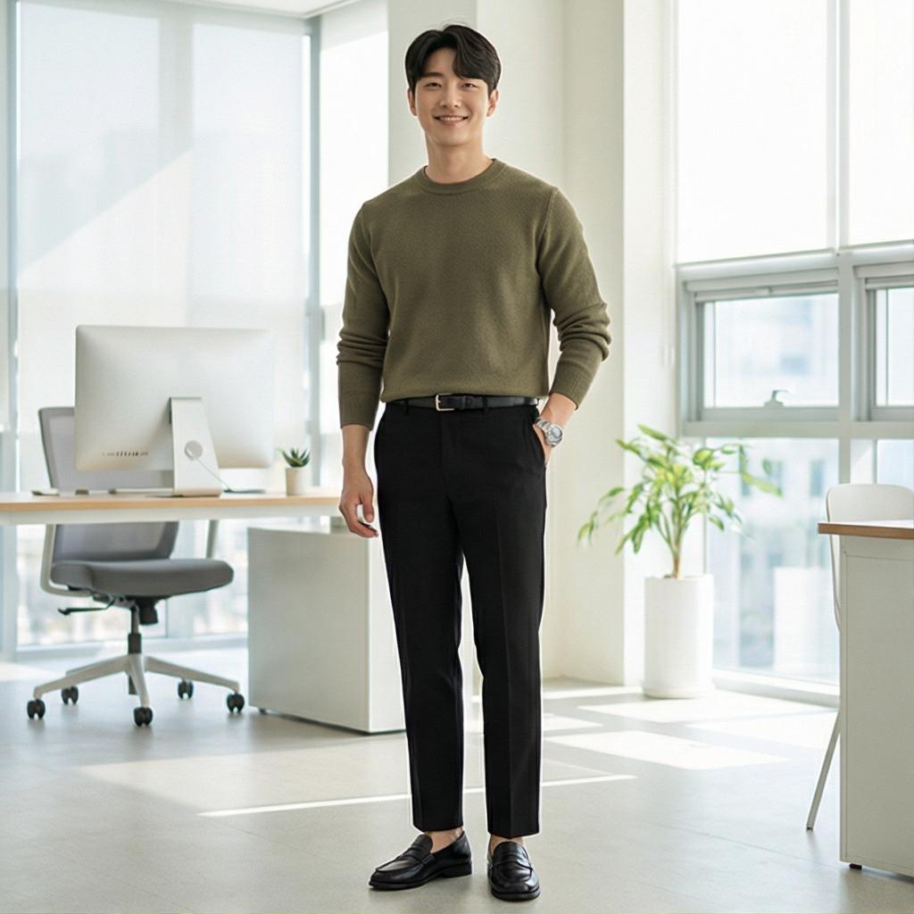 검정 슬랙스: 단정한 오피스 스타일