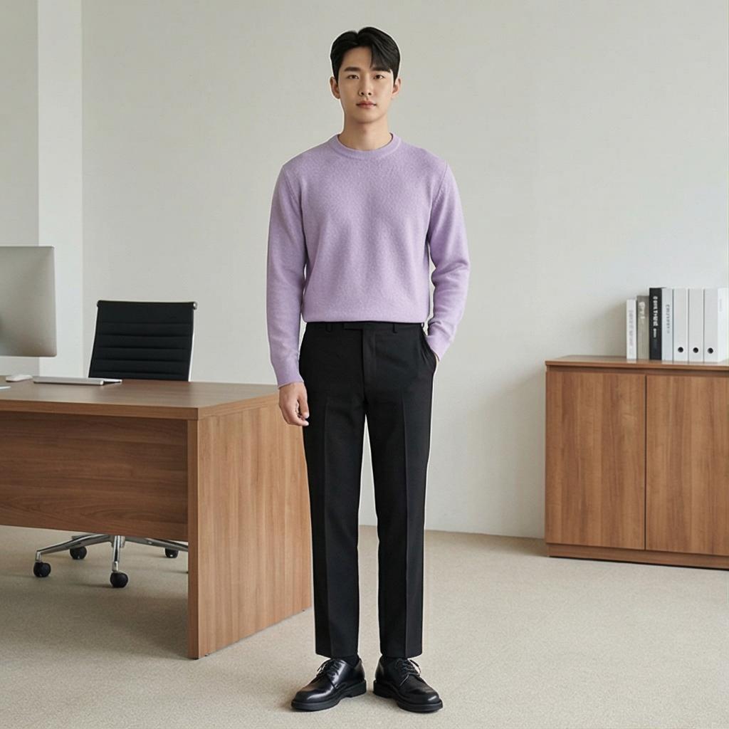 검정 슬랙스: 깔끔한 출근룩