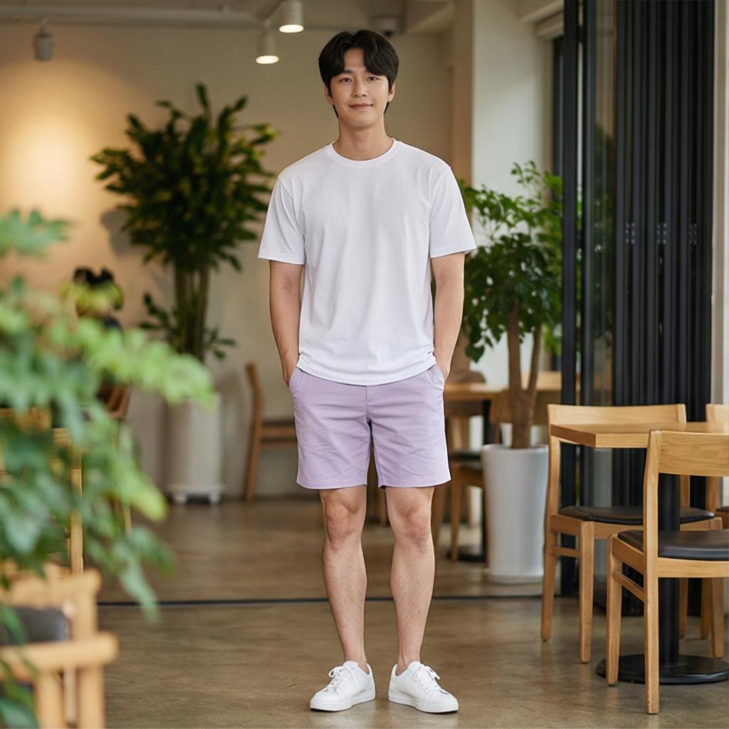 흰색 무지 티셔츠: 깔끔한 데일리룩