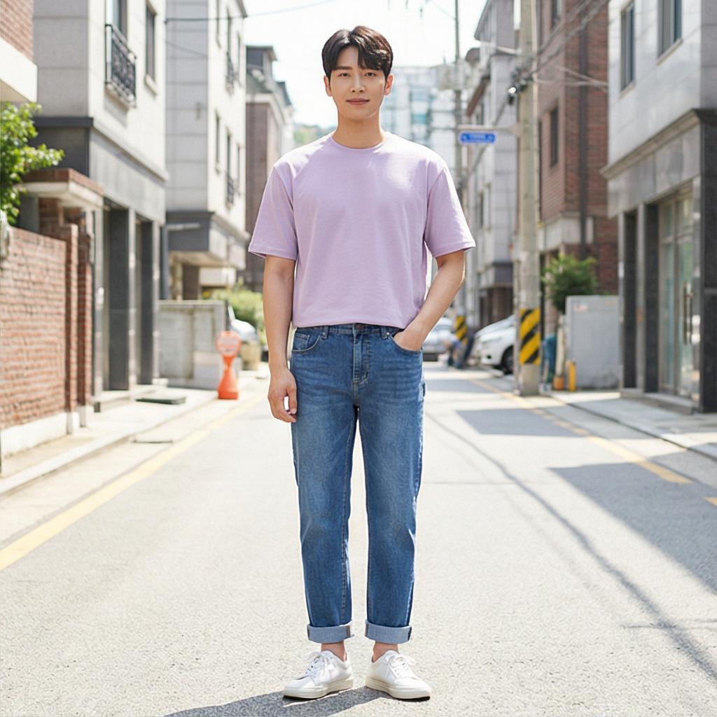 중청 데님 팬츠: 경쾌한 캐주얼 스타일