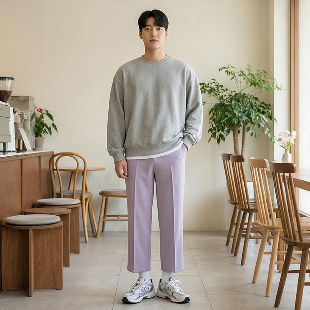 회색 맨투맨: 편안한 꾸안꾸 스타일