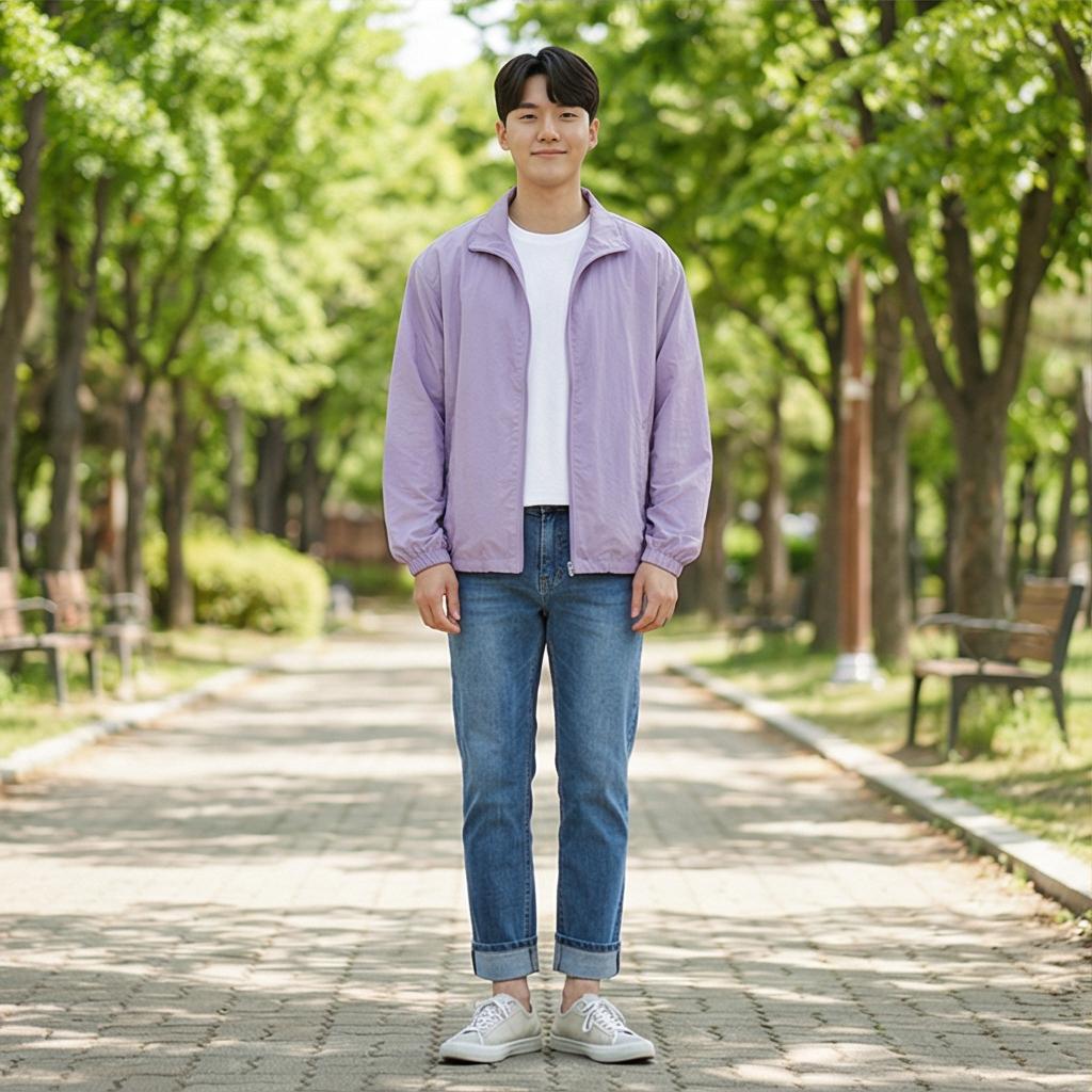 중청 데님 팬츠: 경쾌한 나들이 스타일