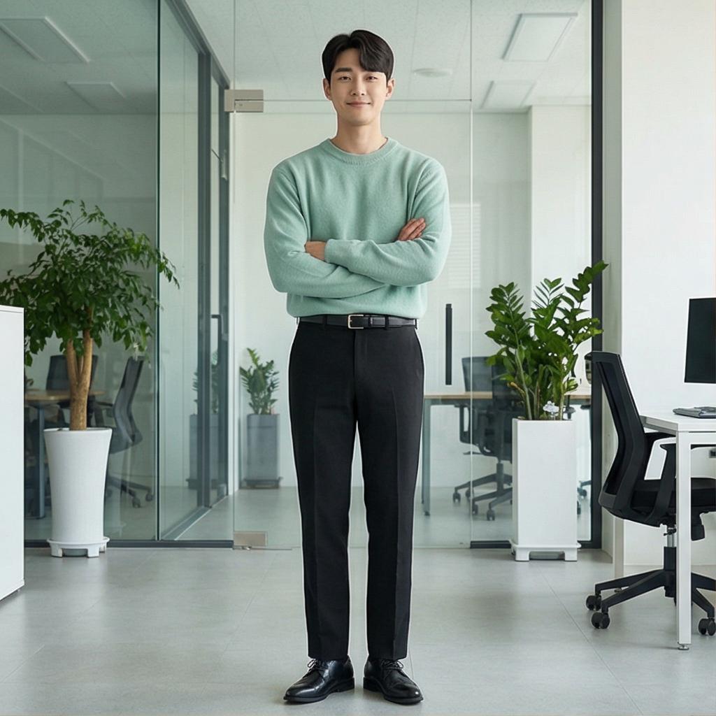 블랙 슬랙스: 깔끔한 비즈니스 캐주얼 룩