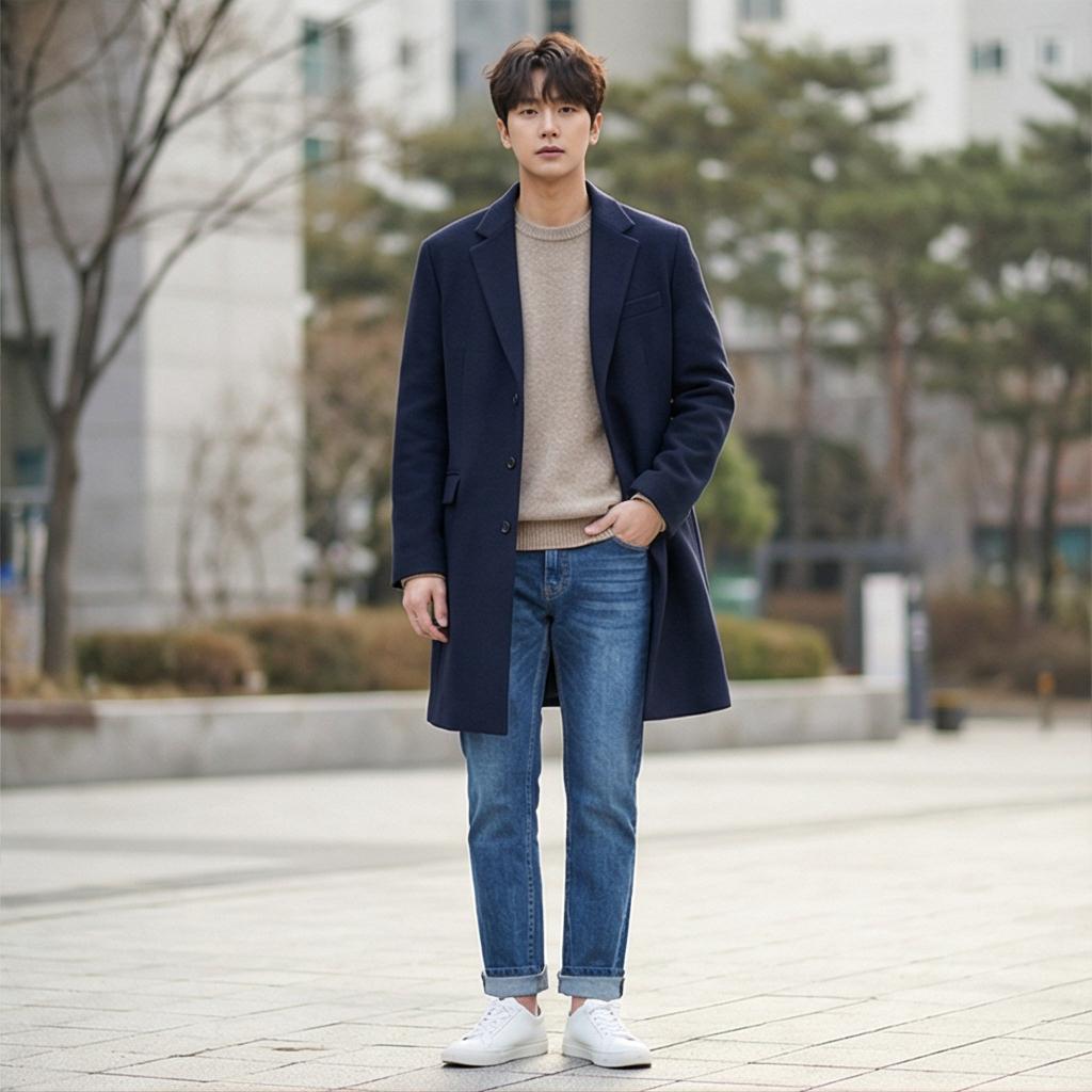 중청 데님 팬츠: 활동적인 캐주얼 스타일