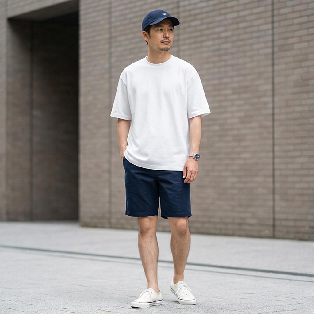 흰색 무지 티셔츠: 깔끔한 데일리룩