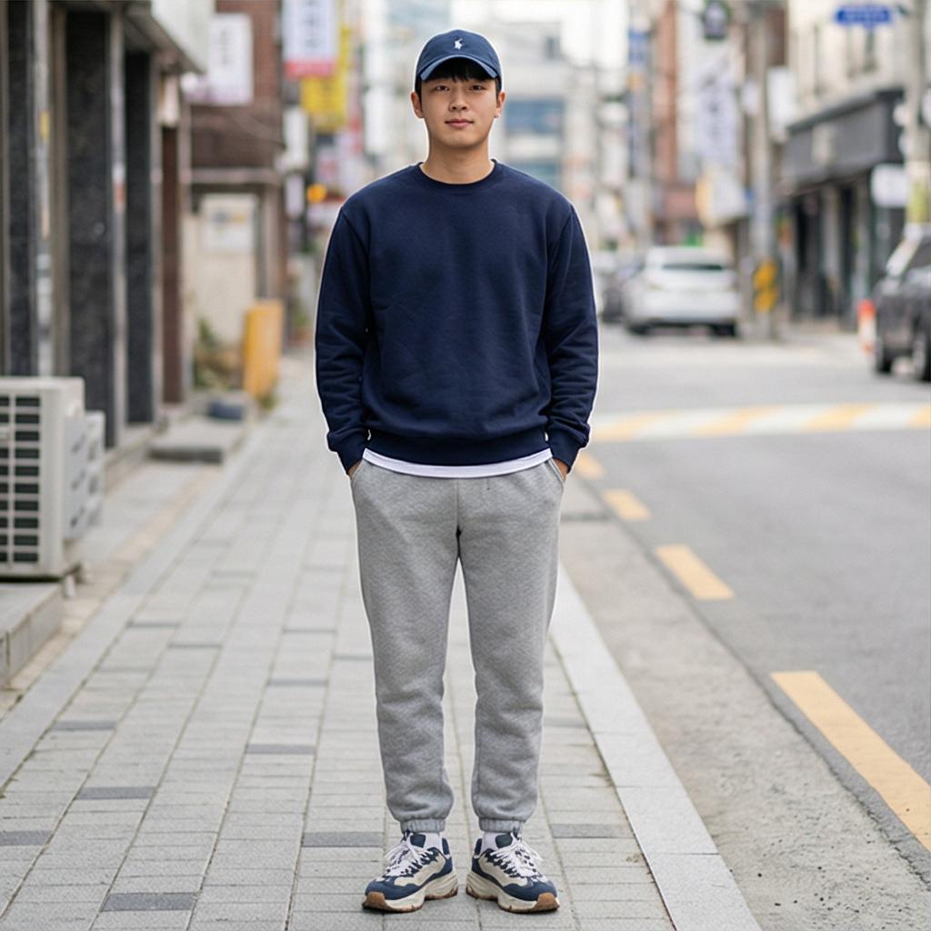 그레이 조거 팬츠: 편안한 꾸안꾸 산책 룩