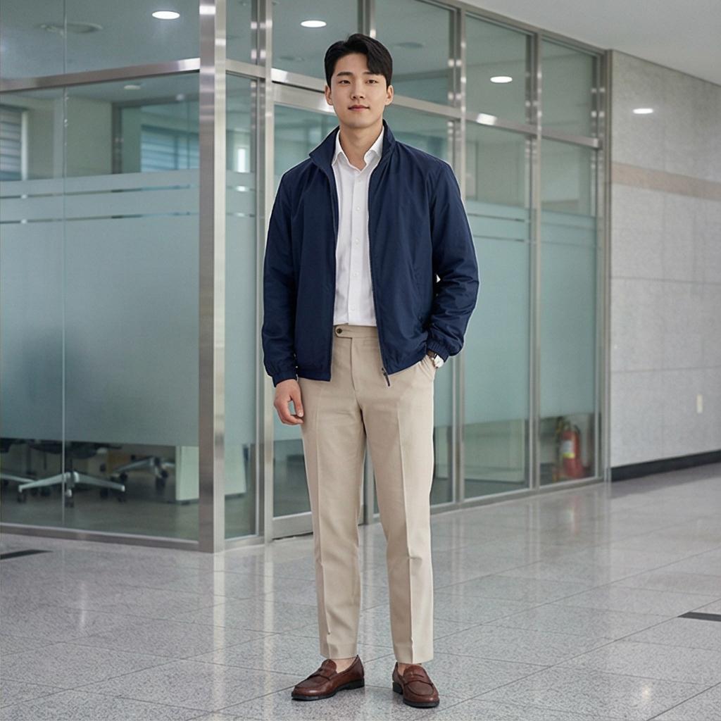 베이지색 면바지: 단정한 비즈니스 캐주얼 룩