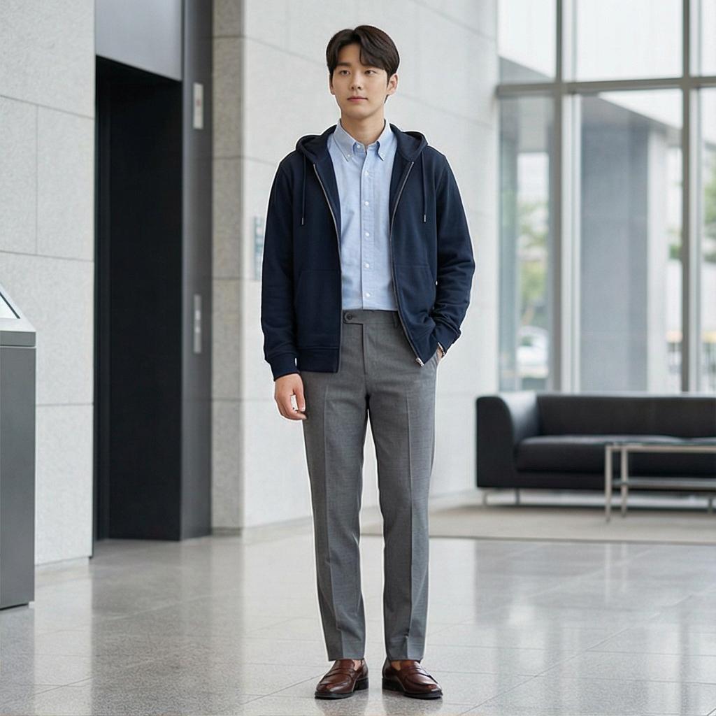 셔츠와 슬랙스: 단정한 분위기