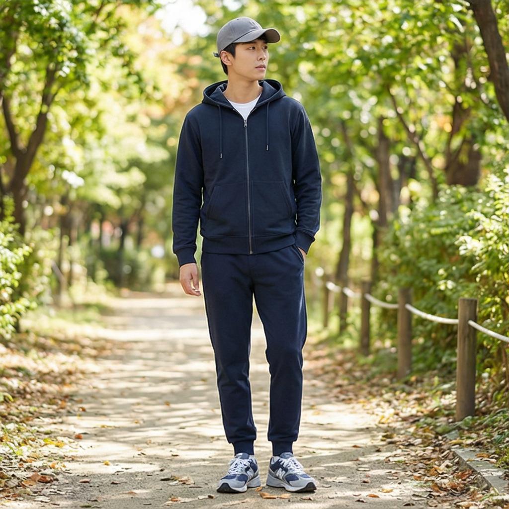 조거 팬츠와 운동화: 편안한 꾸안꾸 스타일