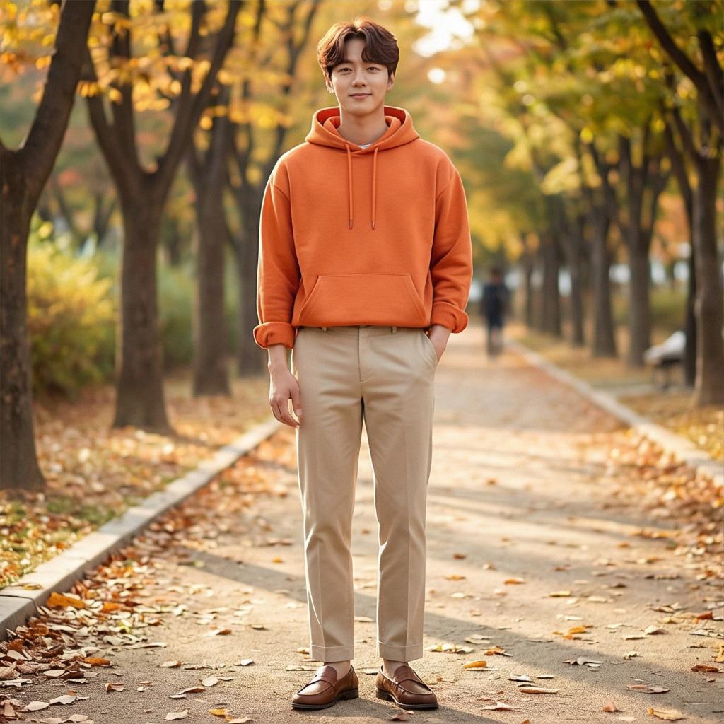 베이지 면바지: 부드러운 데이트 스타일