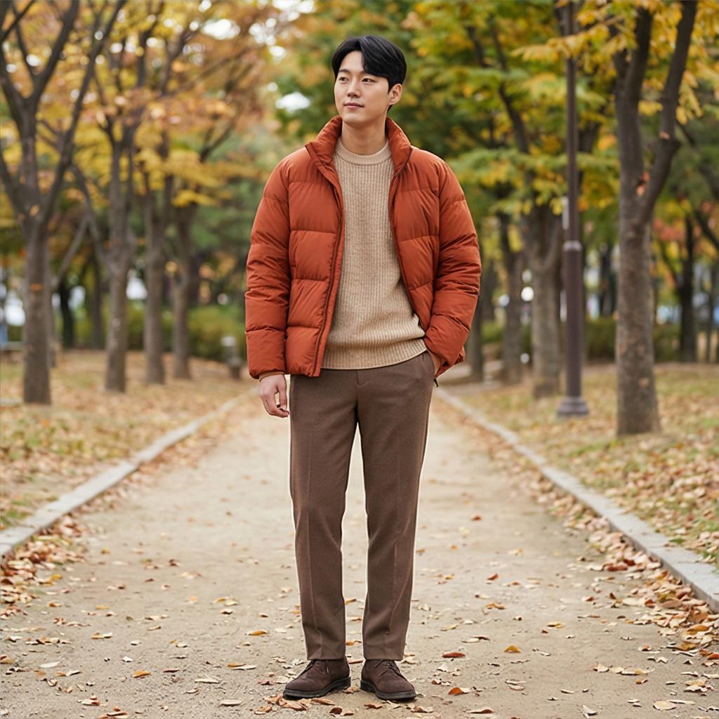 베이지색 면바지: 부드러운 데일리룩