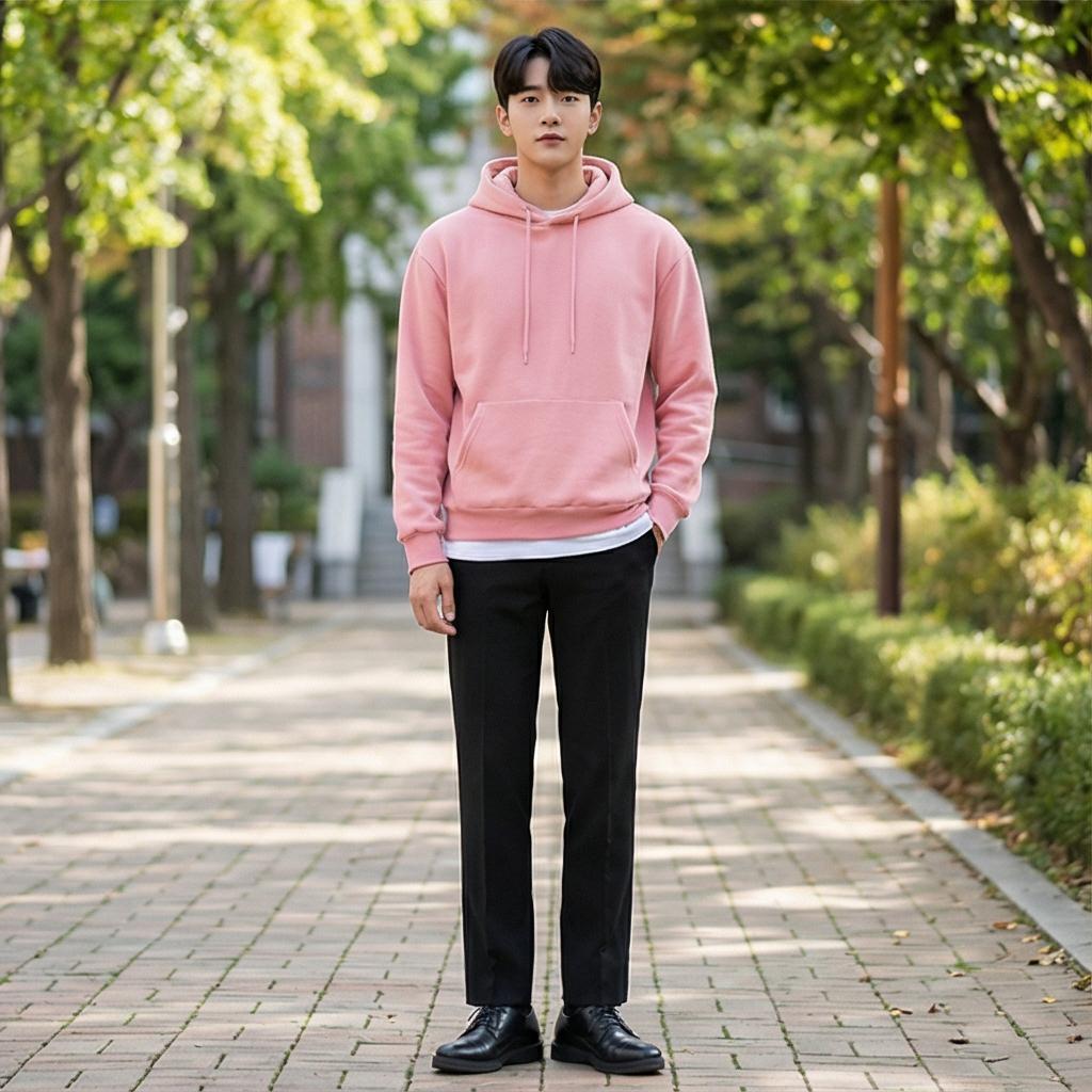 블랙 슬랙스: 깔끔한 캠퍼스 분위기