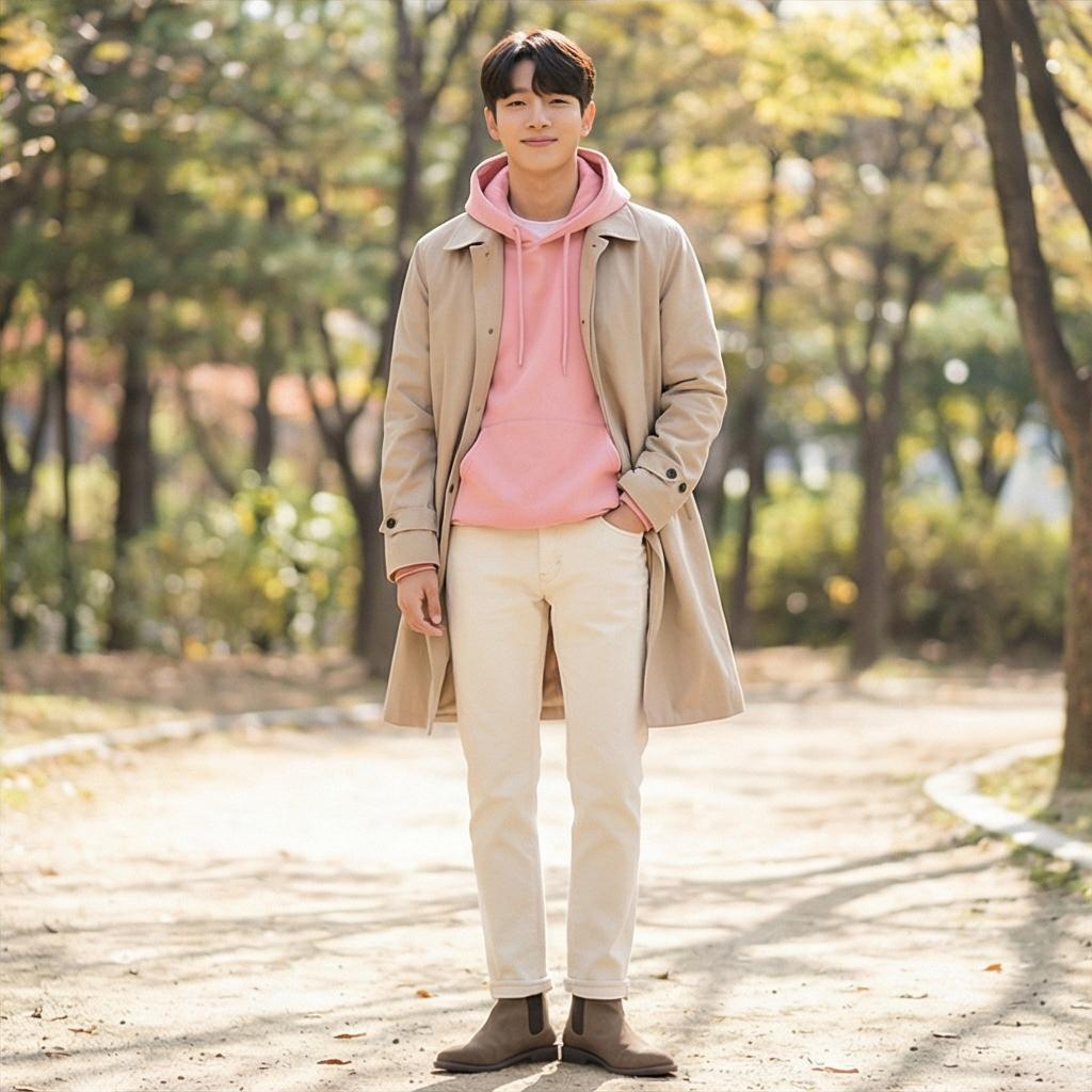 베이지 맥코트: 감성적인 데이트 룩