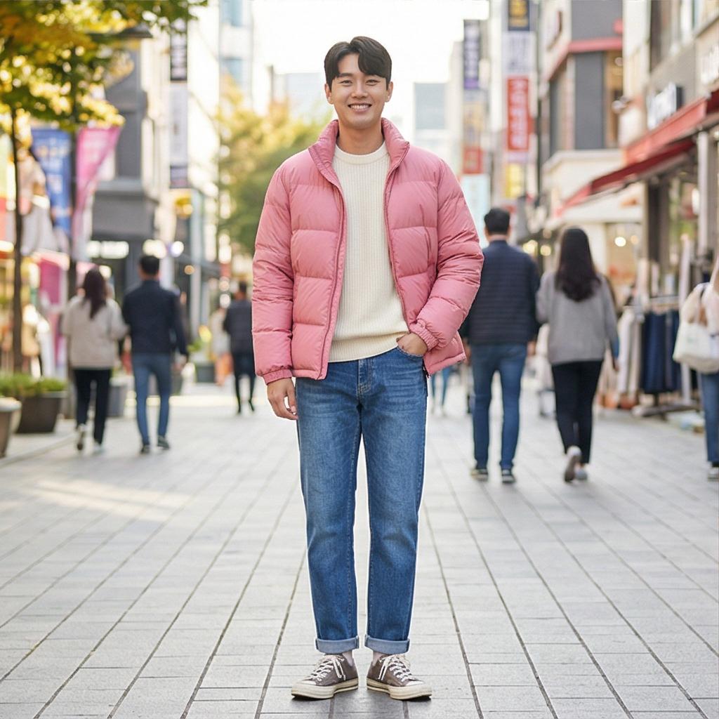 중청 데님 팬츠: 활기찬 데이트 룩