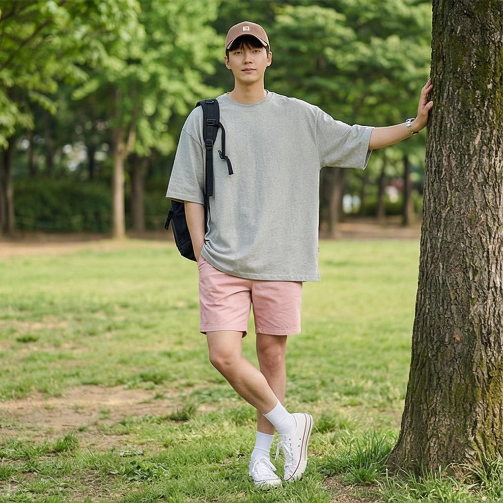 라이트 그레이 오버핏 티셔츠: 편안한 스타일