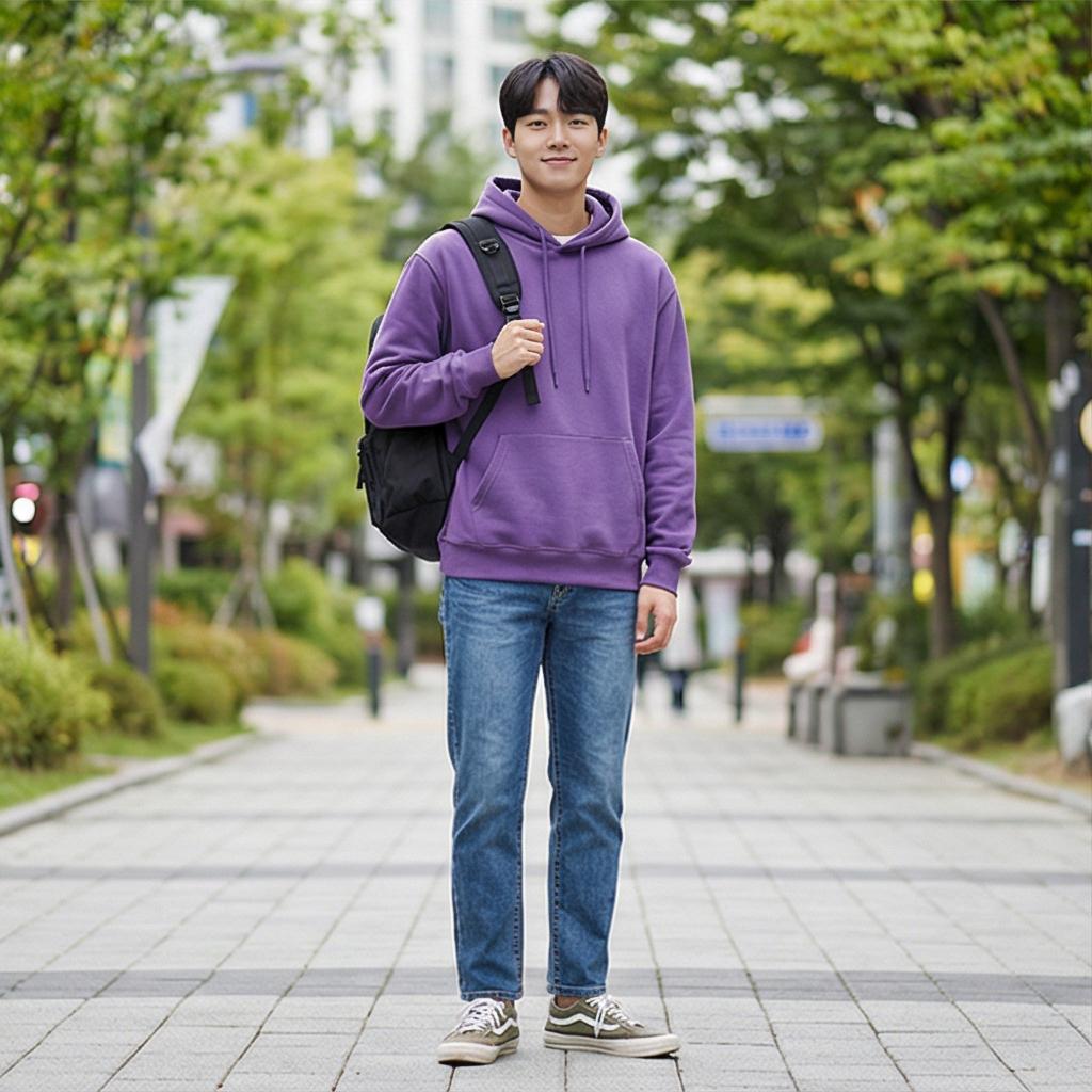 중청 데님 팬츠: 활동적인 나들이 룩