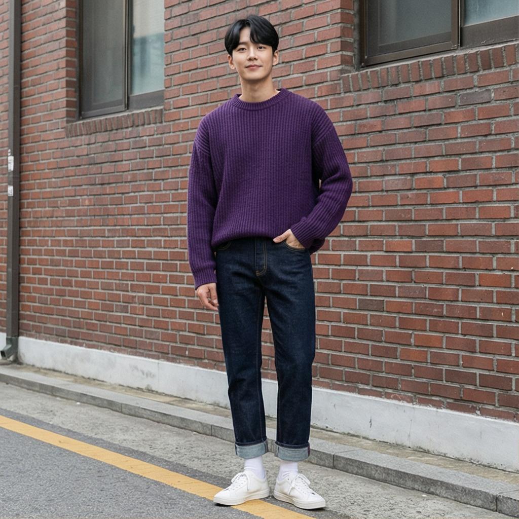 진청 데님 팬츠: 활동적인 데일리룩