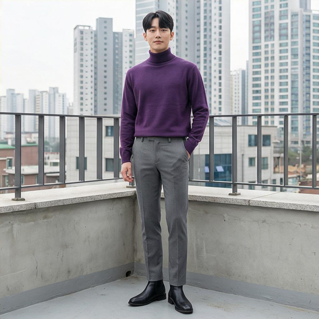 그레이 슬랙스: 세련된 미니멀 분위기