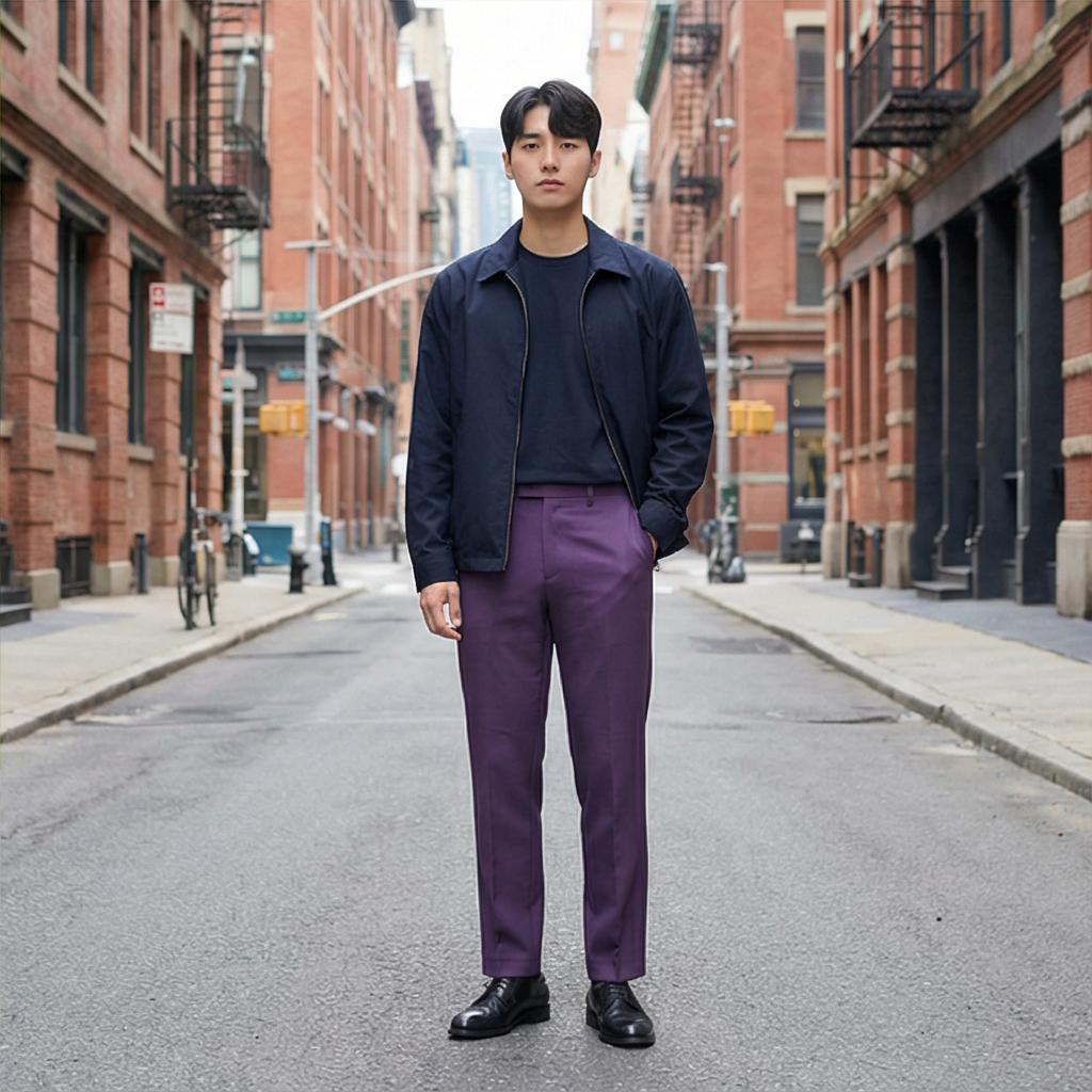 네이비 자켓: 세련된 비즈니스 캐주얼 스타일