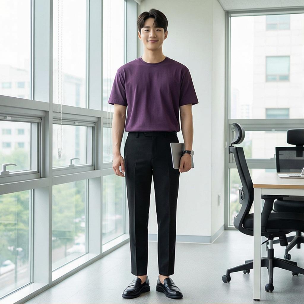 검정 슬랙스: 깔끔한 비즈니스 캐주얼 룩