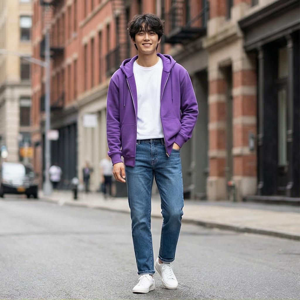 흰색 티셔츠와 청바지: 데일리 캐주얼 룩