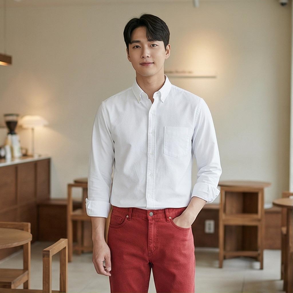 흰색 옥스포드 셔츠: 깔끔한 데일리룩