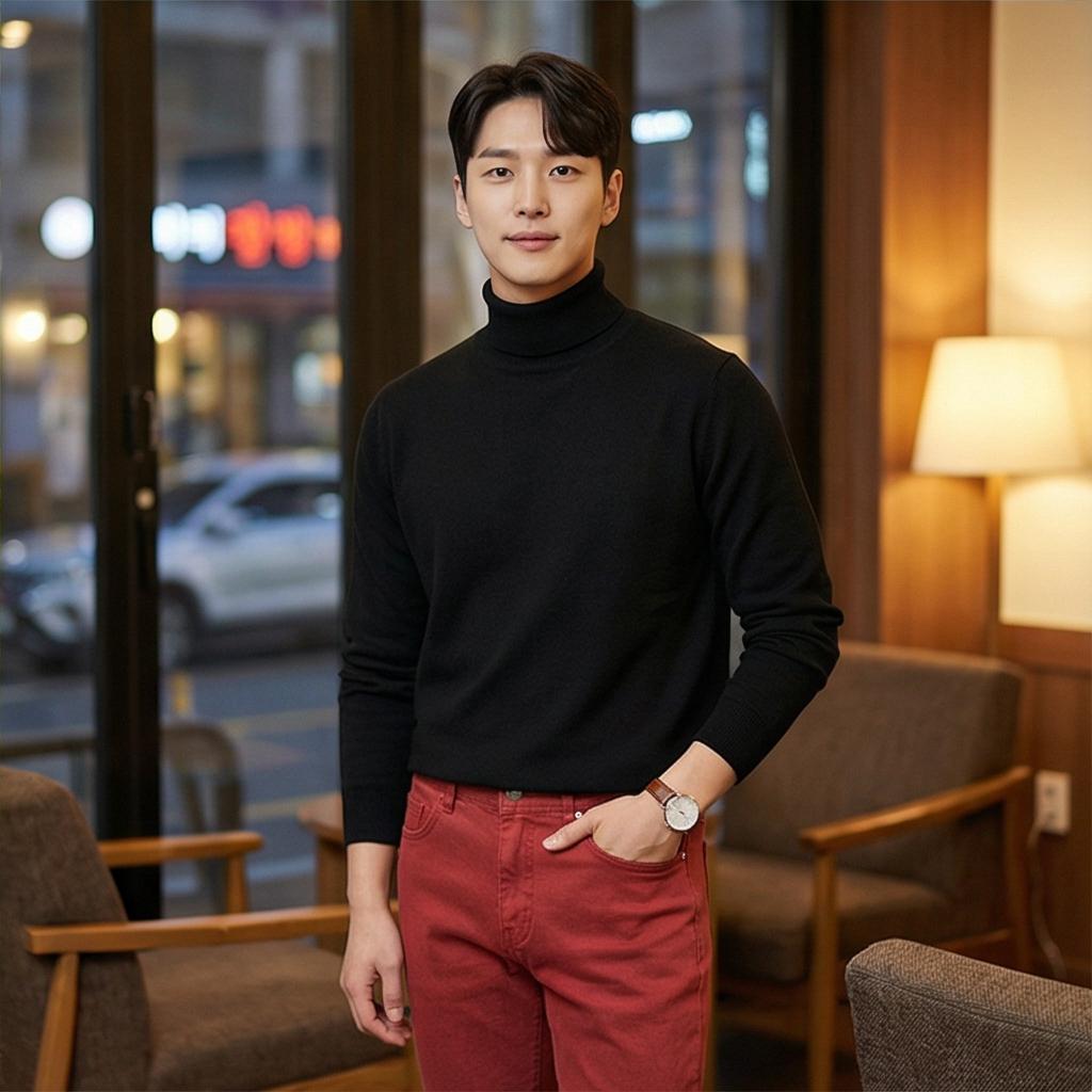 검은색 니트: 차분한 데이트룩