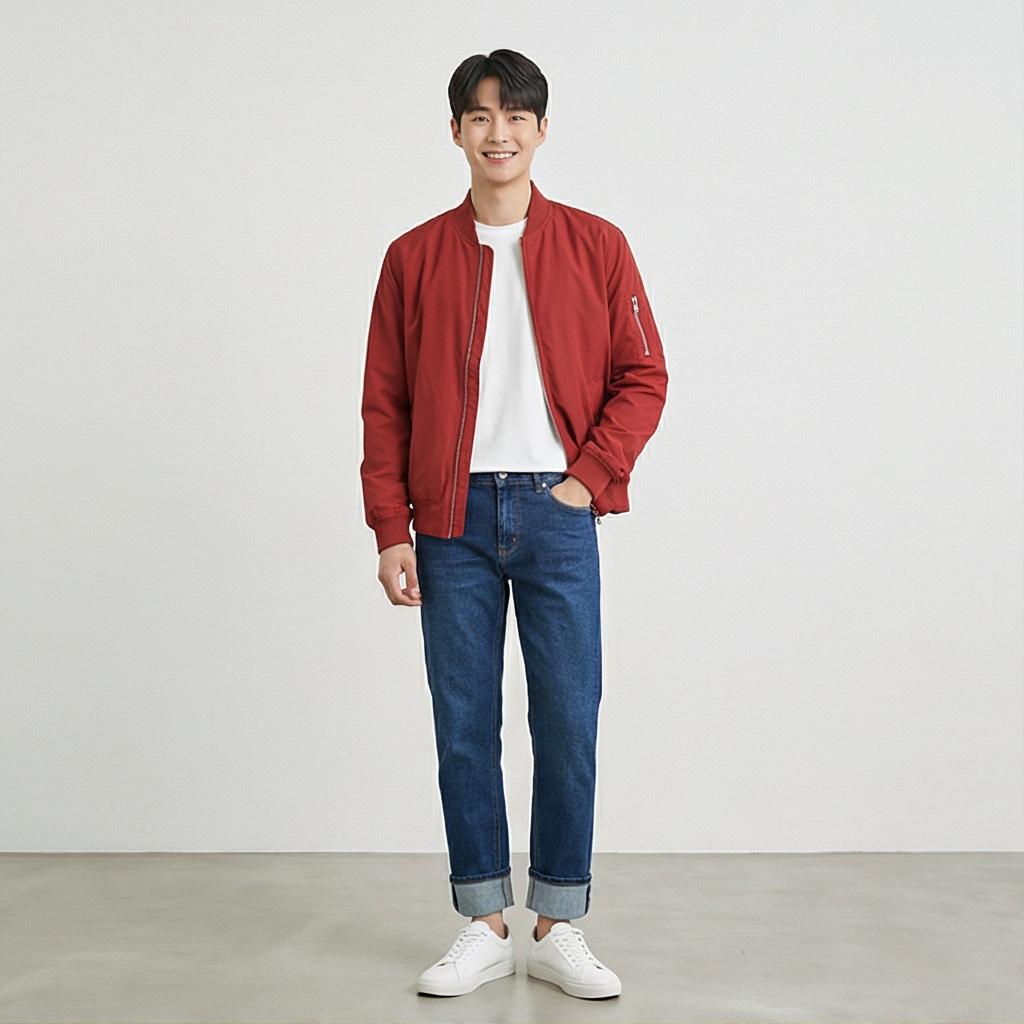 흰색 티셔츠, 진청 데님: 깔끔한 캐주얼 데일리룩