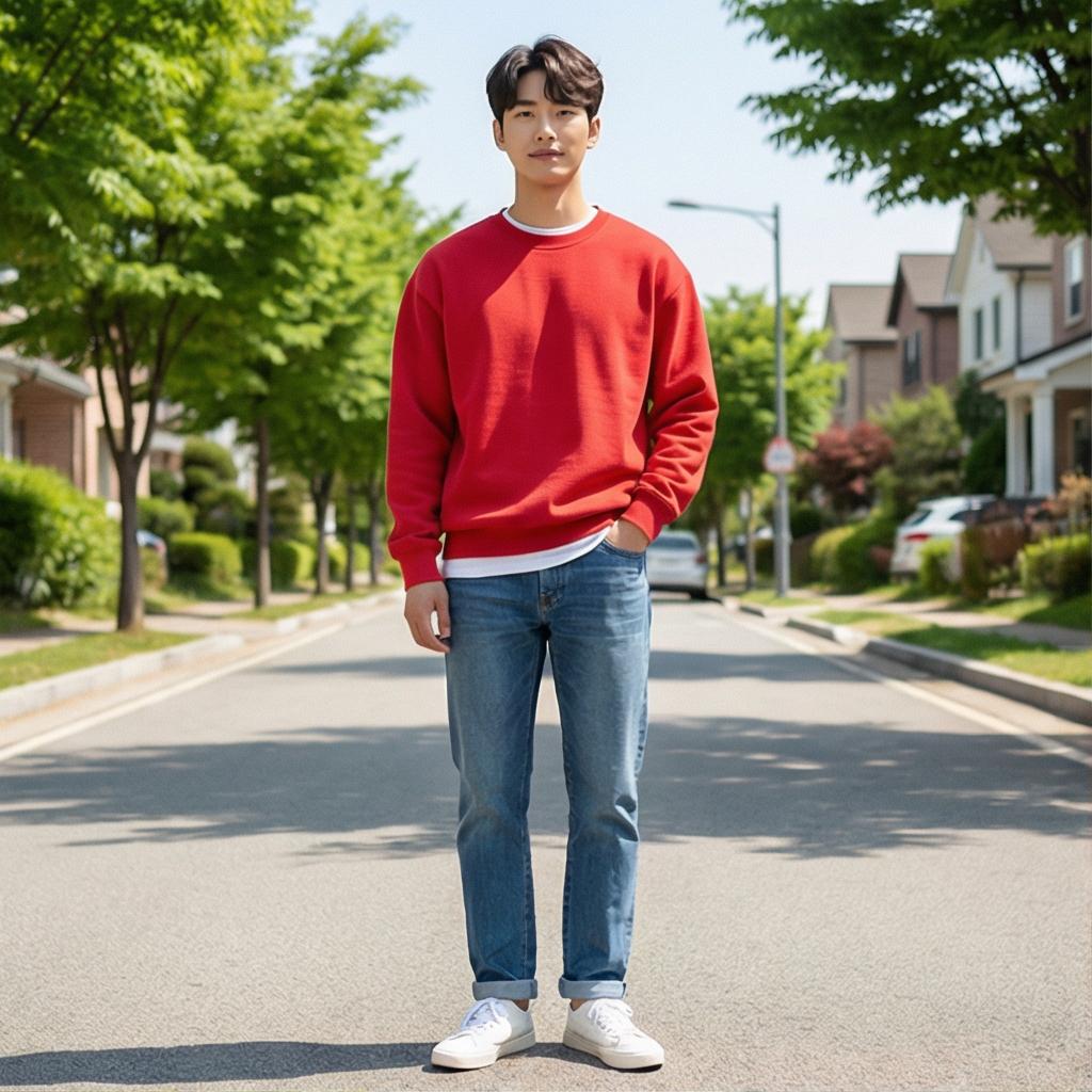 중청 데님 팬츠: 활동적인 근교 나들이 룩