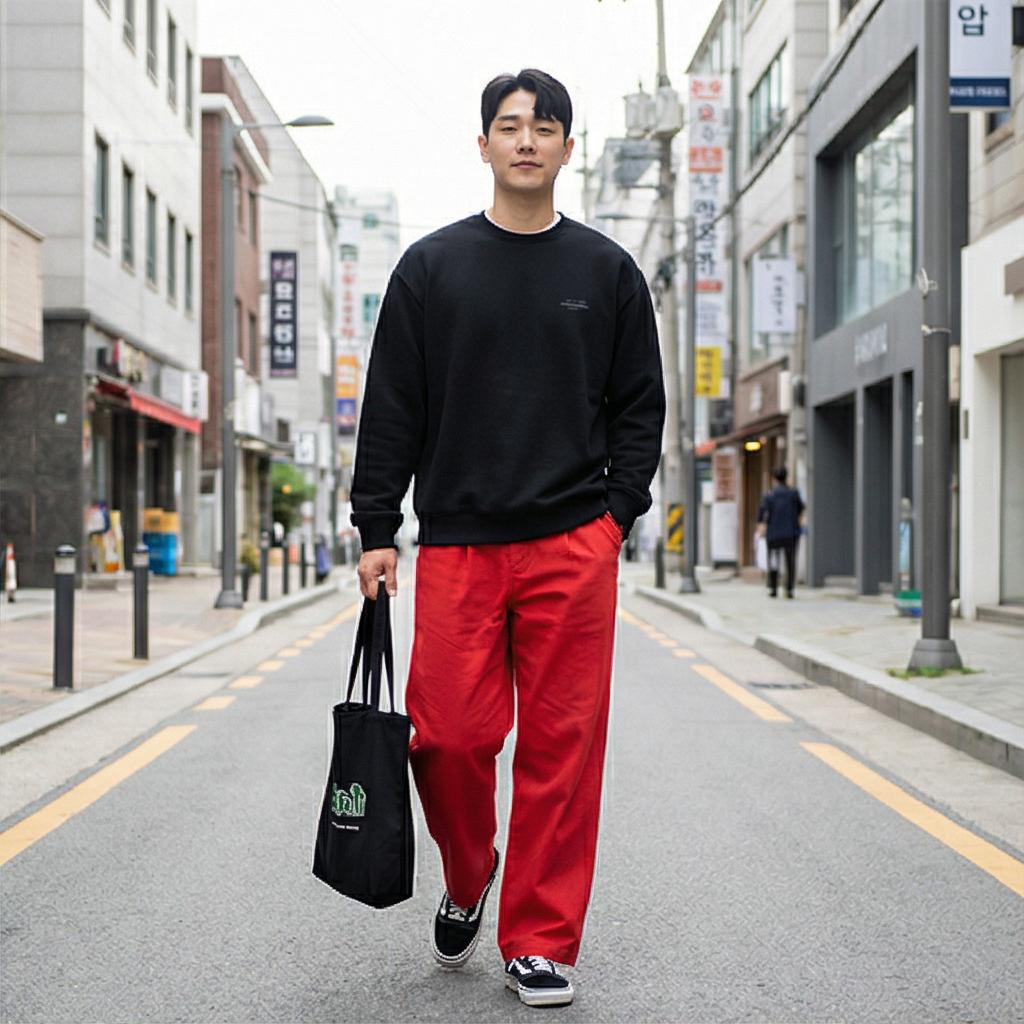 검은색 맨투맨: 편안하고 단정한 데일리 스타일