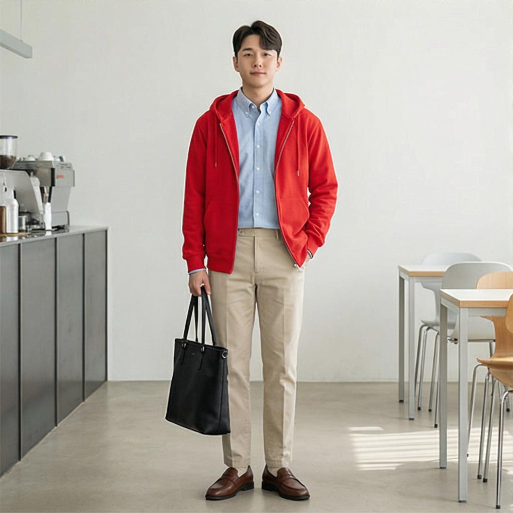 베이지색 치노 팬츠: 부드러운 감성의 비즈니스 캐주얼