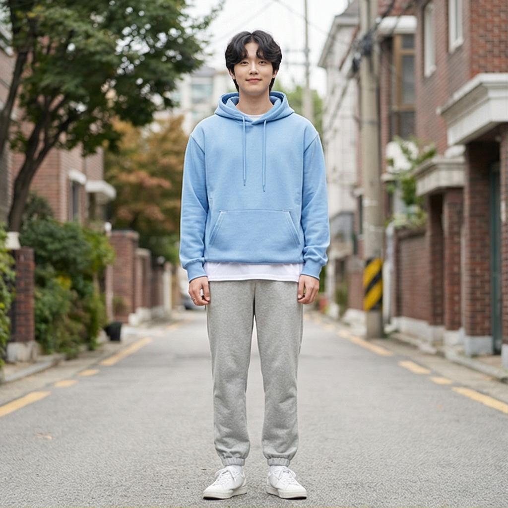 회색 조거 팬츠: 편안한 마실 룩