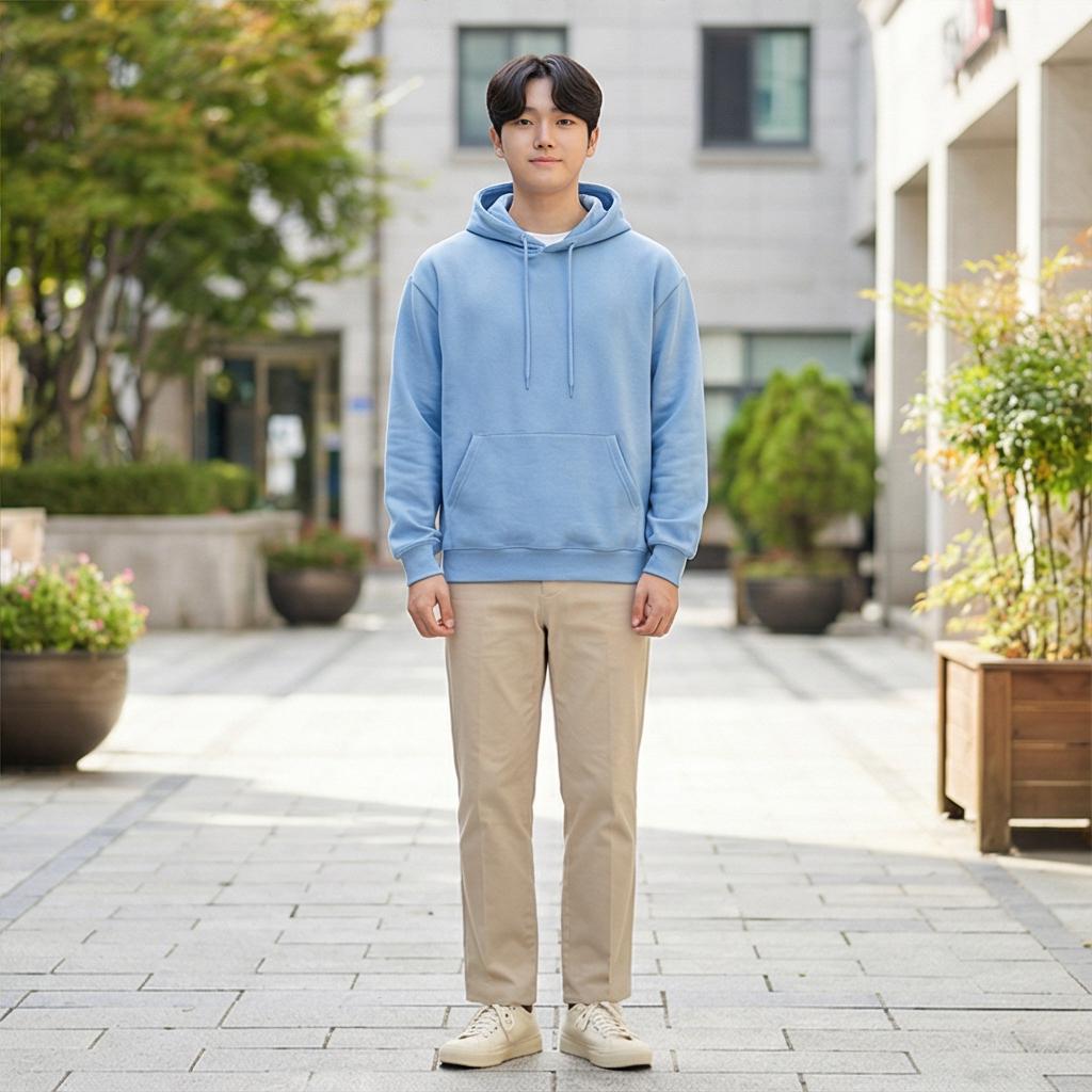 베이지색 면바지: 부드러운 나들이 룩