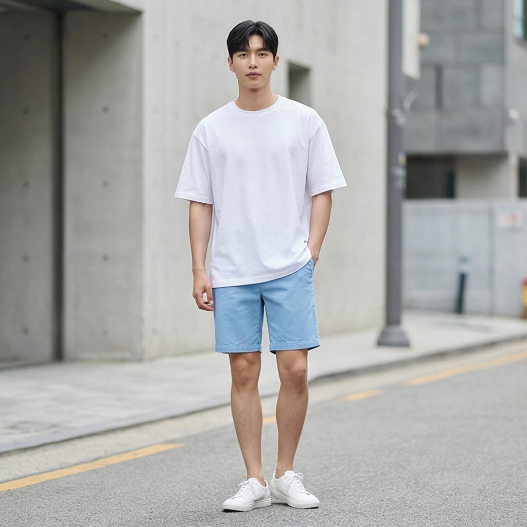 흰색 무지 티셔츠: 깔끔한 데일리 스타일