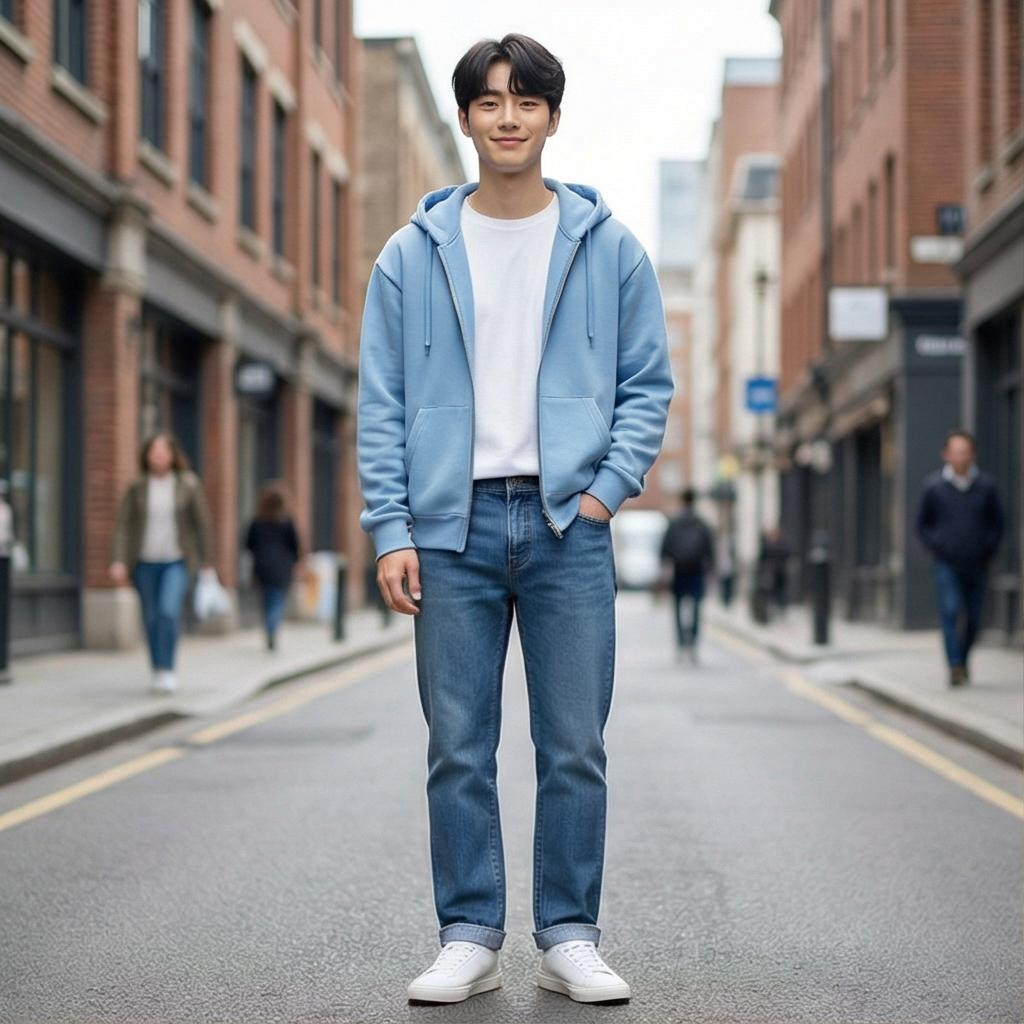 흰색 티셔츠 & 청바지: 기본적인 데일리 캐주얼 스타일