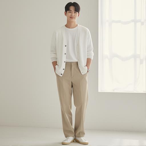 베이지색 와이드 팬츠: 깔끔한 데일리룩