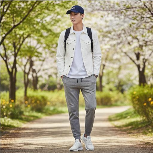 그레이 조거 팬츠: 편안한 동네 마실 룩