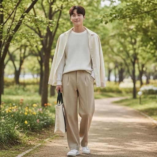 베이지색 바지: 포근한 데일리룩