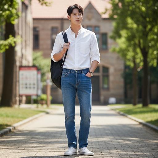데님 팬츠: 캐주얼 캠퍼스룩