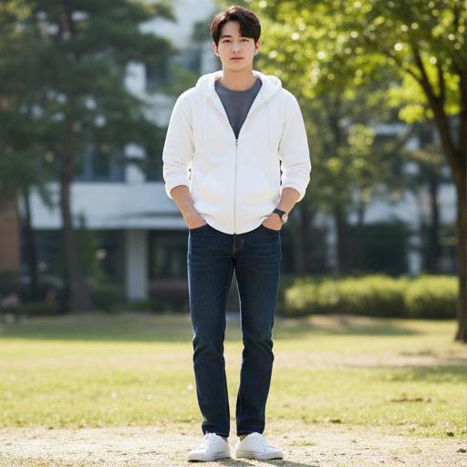 진청 데님 팬츠: 활기찬 캠퍼스 & 나들이 룩