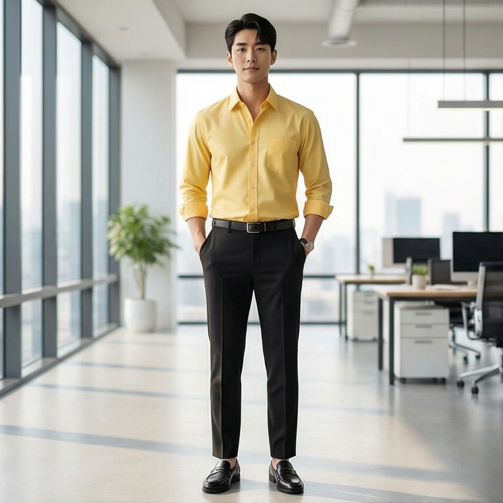 검정 슬랙스: 단정한 비즈니스 캐주얼룩