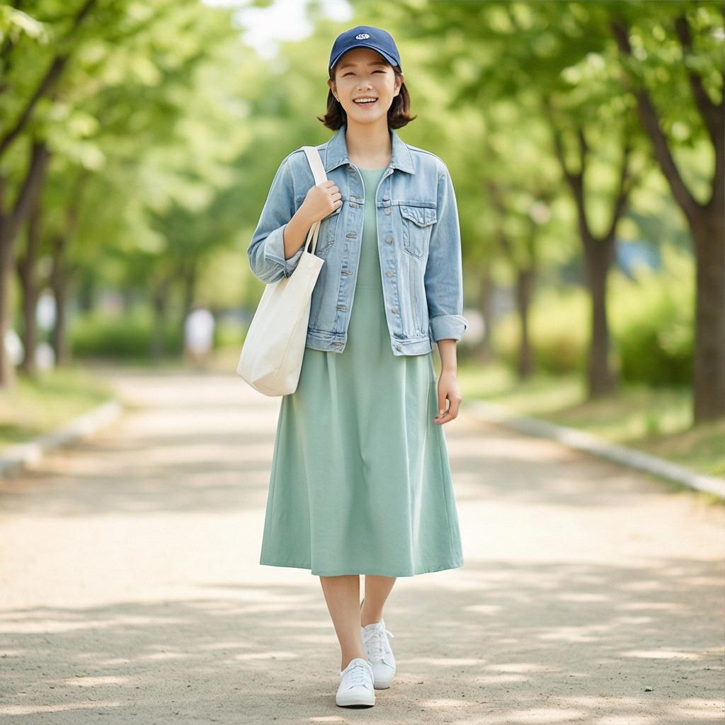 데님 자켓: 활동적인 주말 나들이 룩