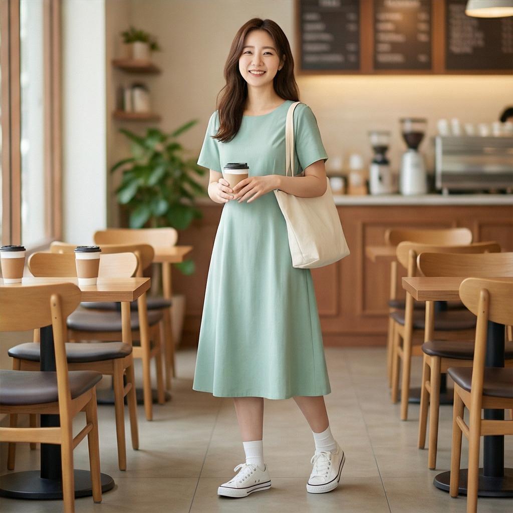 캔버스 운동화: 가벼운 일상 마실 룩