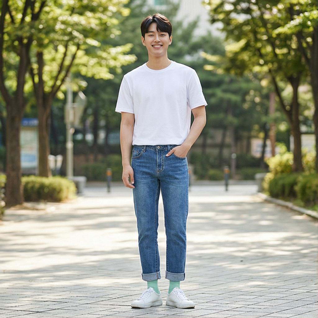 청바지, 흰색 티셔츠: 실패 없는 데일리 룩