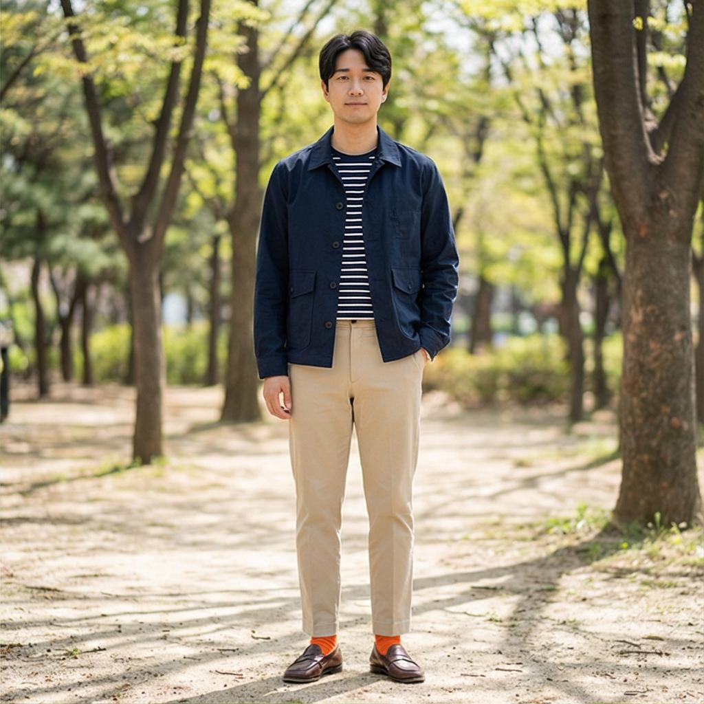 베이지 치노 팬츠: 부드러운 위켄드 룩