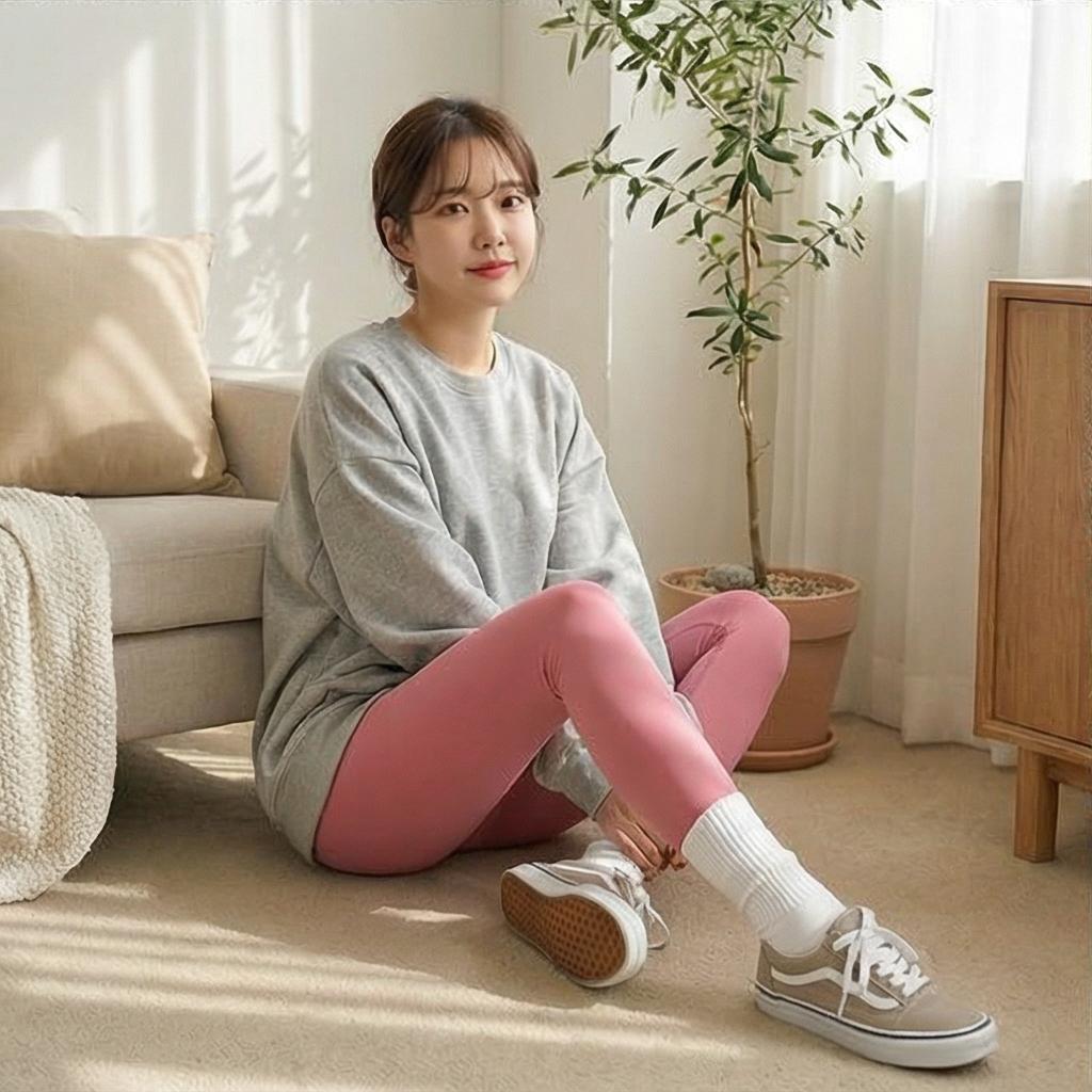 그레이 오버핏 맨투맨: 부드럽고 포근한 마실 룩