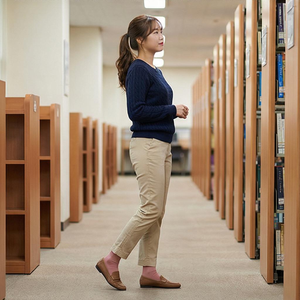 베이지색 치노 팬츠: 단정한 캠퍼스 스타일
