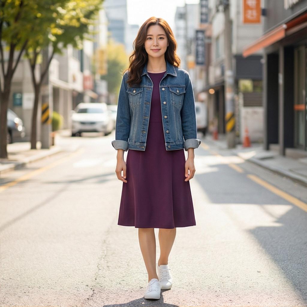 데님 자켓: 활기차고 편안한 주말 나들이 스타일